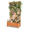 Natural Fir Wood Raised Garden Bed with Hanging Roof, Trellis and Planter Box